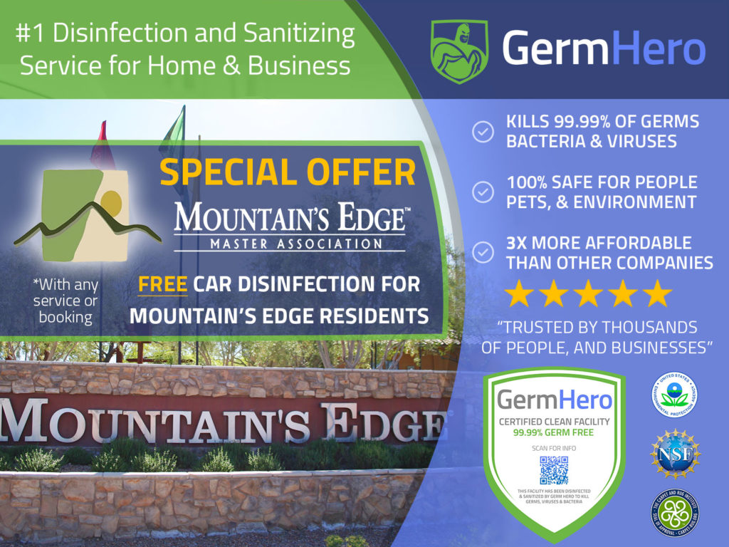 Germ Hero Mountains Edge Free Car Disinfection Promotional Graphic